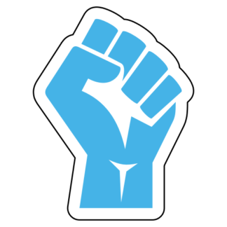 Raised Fist Sticker (Baby Blue)